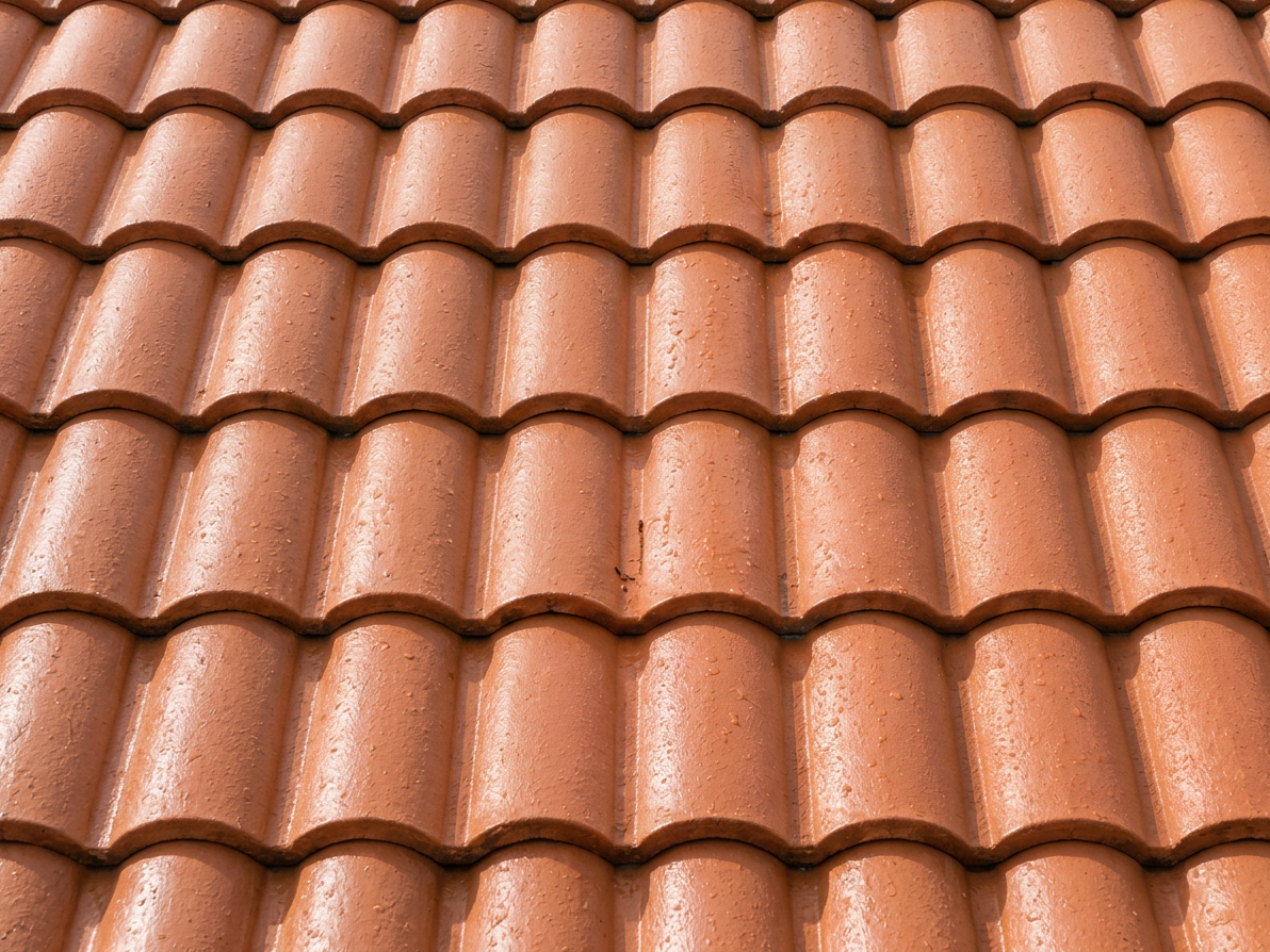 Clean terracotta roof tiles