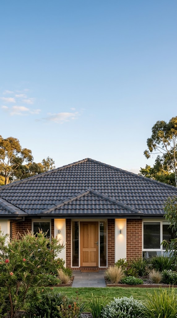 Illustrative view of a restored tiled roof on a Melbourne suburban home