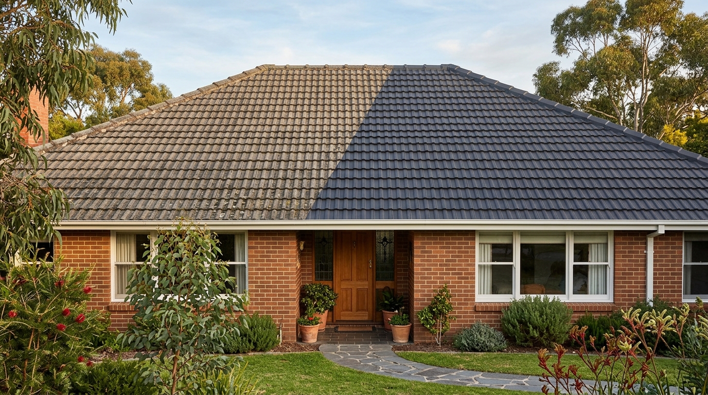 Tiled roof on a Melbourne suburban home